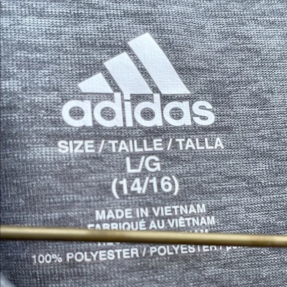 Adidas Heather Gray and Black Short Sleeve Tee - Picture 2 of 3